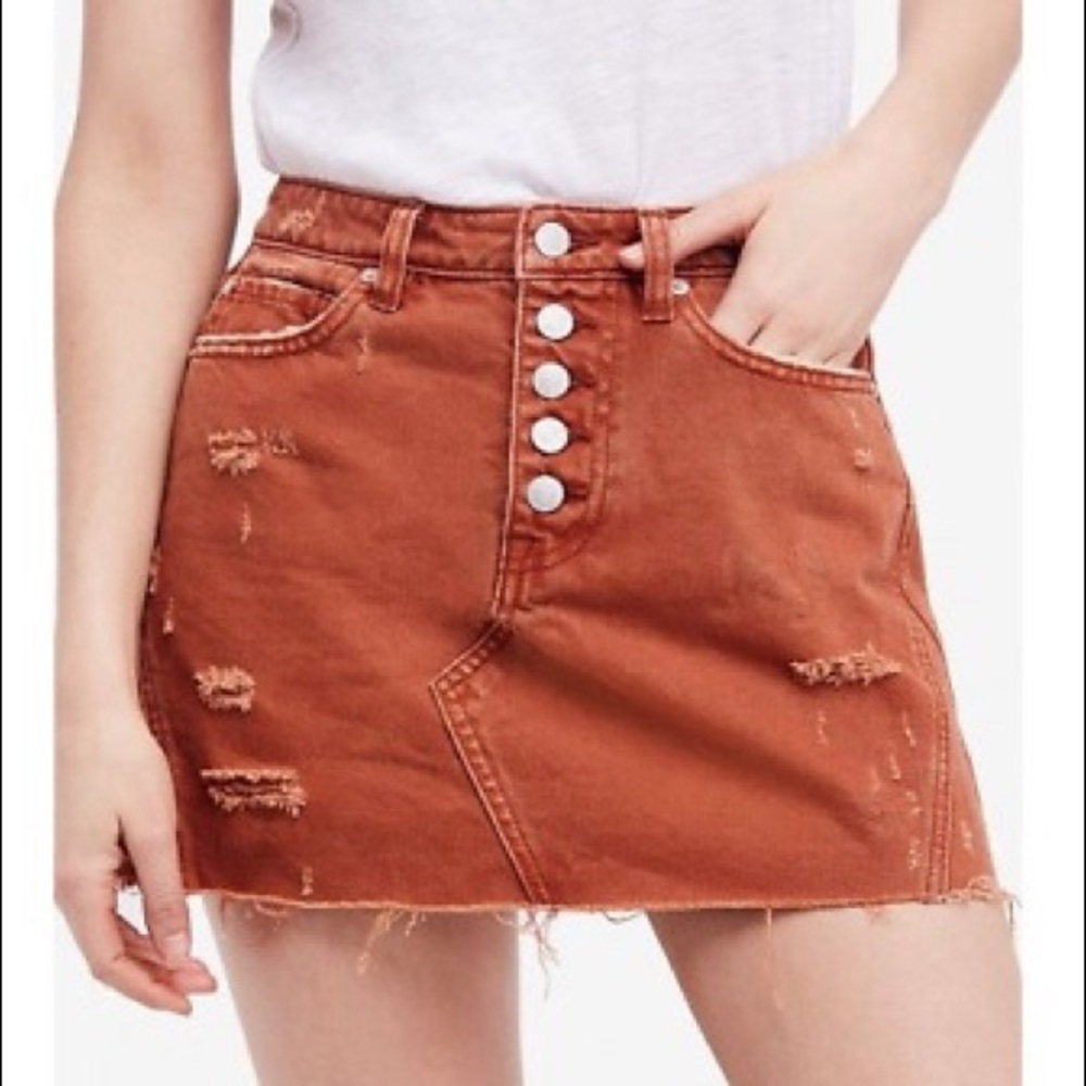 Free People Distressed Button-Fly Jean Ski…